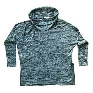 Dex Dark Heather Gray Cowl Neck Top Small